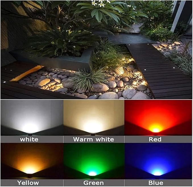 Outdoor Ground Light Round Landscape Lamp IP66 Waterproof Spotlight AC85-110V Embedded LED Underground Light for Garden Patio Fence Step Deck Pathway Landscape Light