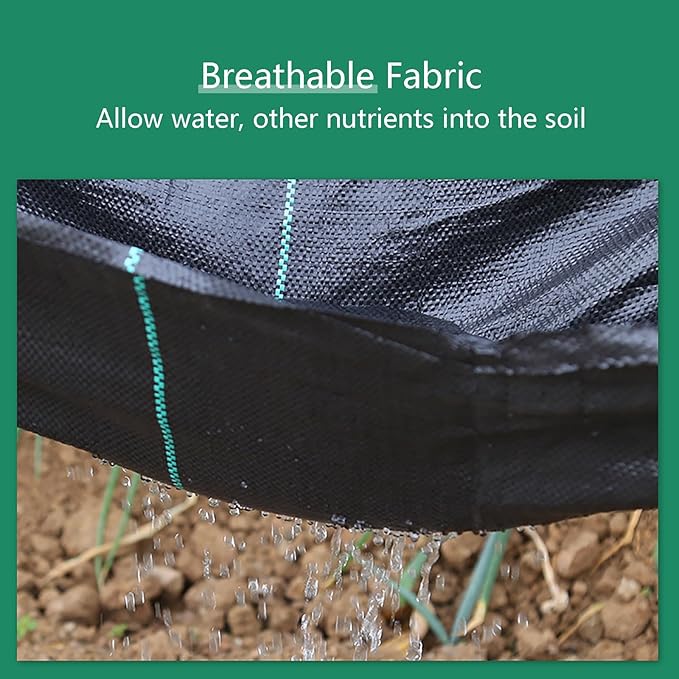 Weed Control Fabric Heavy Duty Weed Membrane Tear-proof Weed Matting Porous Weed Membrane Ideal for Use in Patios Garden Flower Beds Landscaping(1 * 100m)