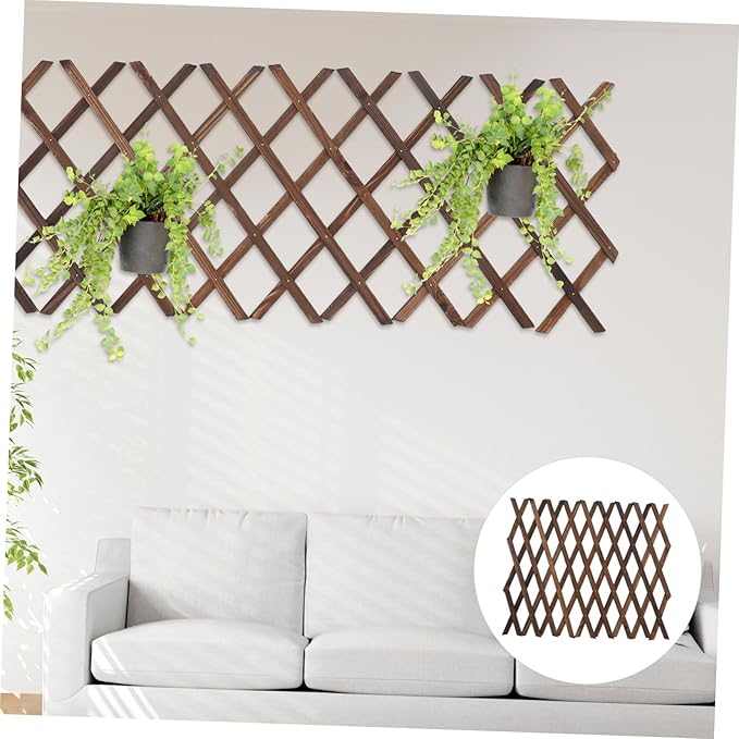 TOYANDONA Wooden Garden Trellis for Outdoor Decor 55x12.3 Natural Cedar Privacy Fence Panels Climbing Plant Support Lattice for Patio and Balcony