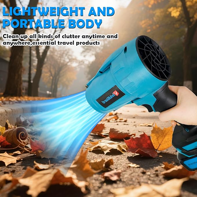 Electric Cordless Leaf Blower 800g Thrust Handheld Leaf Blower 2 X 4.0Ah Batteries and Charger Included Lightweight Leaf Blowers for Patio Cleaning Lawn Care Blowing Leaves and Dust