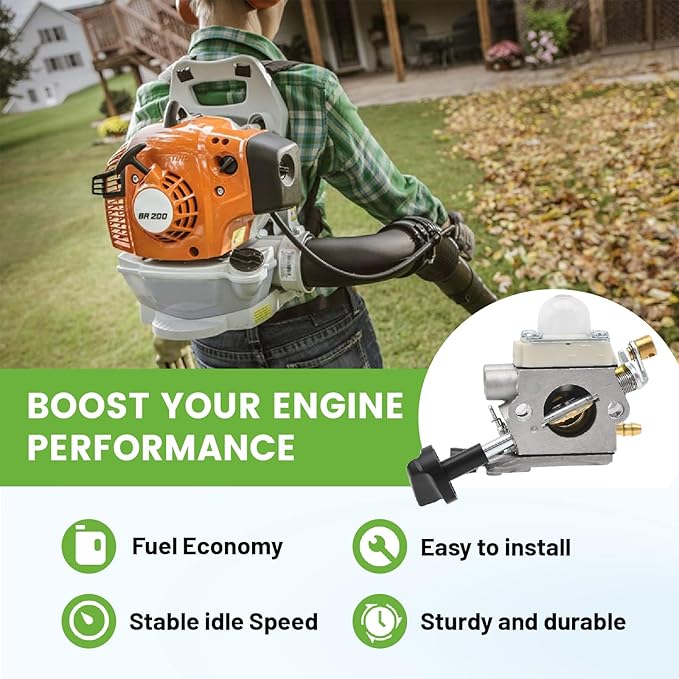 BR200 Carburetor with Air Filter Tune up Kit for Stihl BR200 BR 200 Backpack Blowers Replace Zama C1M-S219 4241-120-0625