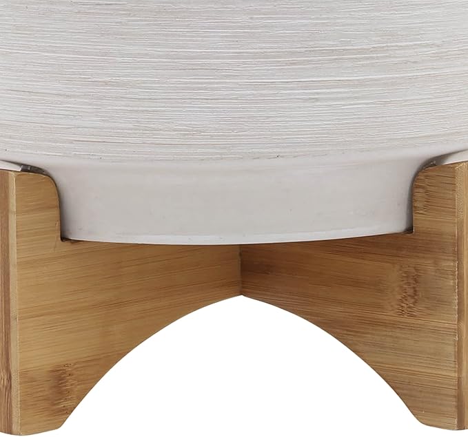 10 Planter ON Wooden Stand Gray