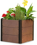 Wood Raised Garden Bed 19x19x17 in Tall Outdoor Planter Box with Bottom Deep Root Elevated Garden Bed for Vegetables Herbs Flowers All-Weather Composite Rectangle Planter for Patio Backyard