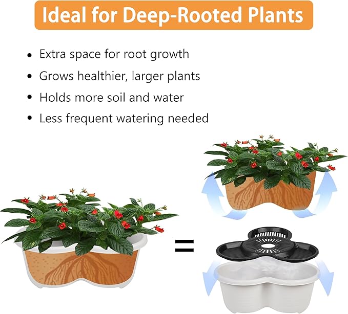VECELO 5 Tier Vertical Garden Planter Self Watering Stackable Planters with Wheels for Strawberries Herbs Flowers Vegetables Gray