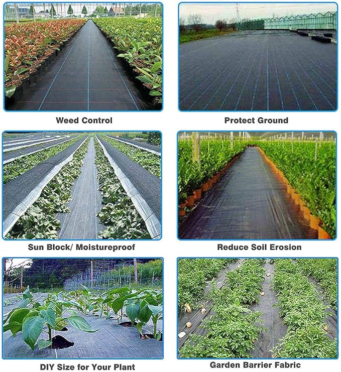 Petgrow Heavy Duty Weed Barrier Landscape Fabric for Outdoor Gardens Non Woven Weed Blockr Fabric - Garden Landscaping Fabric Roll - Weed Control Fabric in Rolls(4FTx100FT)