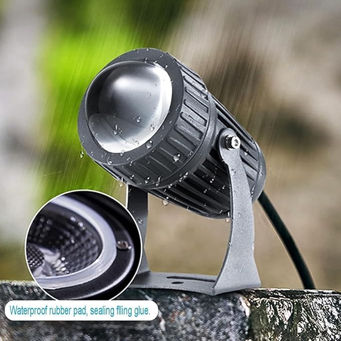 LED Beam Spotlight 10W IP65 Narrow Beam Floodlights Waterproof RGB with Remote Control Rotation Spotlight Adjustable Angle Up Lights(RGB12V)