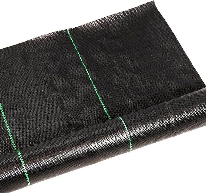 Landscape Fabric Weed Barrier (3 Ft x 100 Ft) &amp 6 Steel Landscape Staples (2 Packs of 100) for Yard or Garden