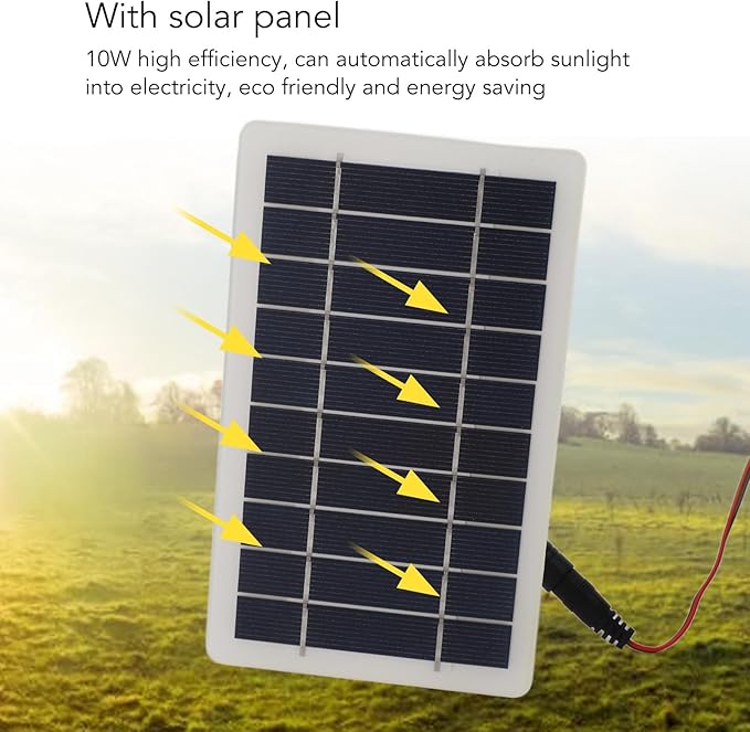 10W 12V 6in Solar Powered Exhaust Fan ABS Solar Panel Ventilation Greenhouse Fan Kit for Round Pipe Pet House Chicken Coop Rv Greenhouse
