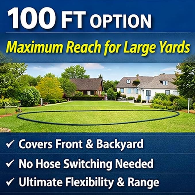 Fevone 100 ft Garden Hose Non Kinking Flexible Water Hose Heavy Duty Hybrid Polymer 5/8 Inner Diameter Hose 3/4 Brass Fittings