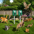 Solar Ultrasonic Animal Repellent Outdoor Squirrel Deer Repellent Devices Motion DetectionIP65 Waterproof Cat Mouse Raccoon Dog Bird Repellent Deterrent 2 Pack