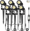 Outdoor Landscape Lighting LED Spot Lights Kit for Garden Yard House Lawn Tree Flags Fence Use Warm White 2700k-3300k IP67 Waterproof &amp Connectable - 6 Pack