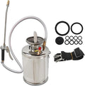 HOSTIC 1 Gallon Stainless Steel Sprayer Hand Pump Sprayer with Pressure Gauge Valve Adjustable Nozzle for Gardening Lawn and Cleaning