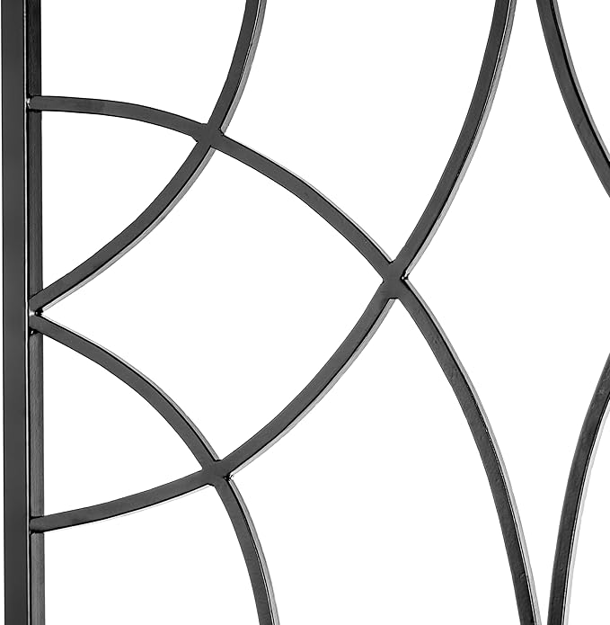 H Potter Garden Trellis Geometric Wrought Iron Heavy Duty Metal Panel Screen (Black Large)