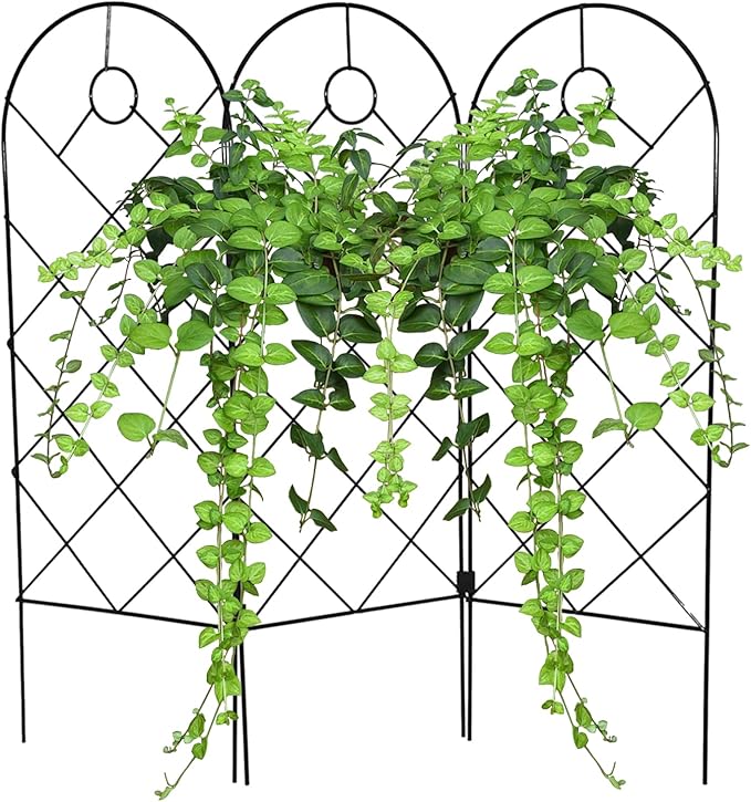 Garden Trellis for Climbing Plants for Climbing Plants Metal Rustproof Plant Support Trellis for Potted Plants for Climbing Plant Flower Rose Clematis Morning Glory Peony (3)
