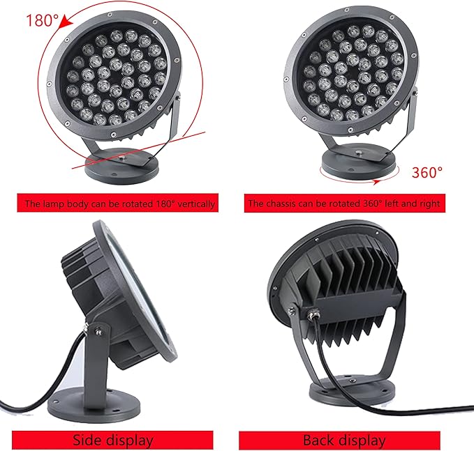 Outdoor LED Spotlight Waterproof Bright Outdoor Landscape Automatic Timer Mini Lawn Lamp 36W Graden Lights Lawn Accent Lighting with Plug Courtyard Flag Light Plants Backdrop Cool White