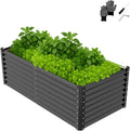 VINGLI Galvanized Raised Garden Beds Outdoor 6x3x2 Ft 8x4x2 Ft Lager Metal Planter Raised Beds for Planting Vegetables Flowers Herb (6 * 3 * 2（Square）)