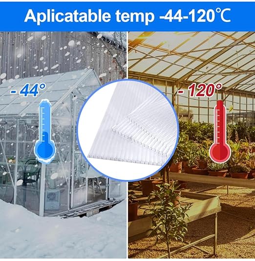One Piece 8mm Twin Wall Polycarbonate Greenhouse Panels 8mm Polycarbonate Sheet Clear Plastic Roofing Panels Hurricane Shutters Clear Greenhouse Replacement Panels Light Weight