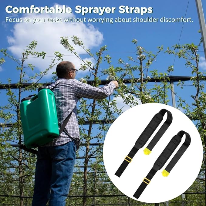 Adjustable 39.4 Sprayer Shoulder Saver Harness Comfortable Garden Sprayers Accessories 2 Pairs Backpack Sprayer Belts with Thickened Sponge
