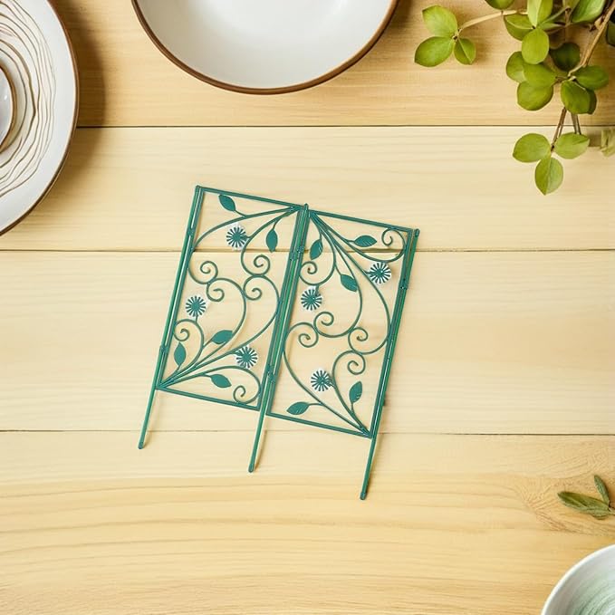 Mikikit Climbing Plant Trellis Rack for Outdoor Garden Vine Plant Support Frame with 7 Rods and 6 Panels 114cm X 45cm Vertical Screen for Patio