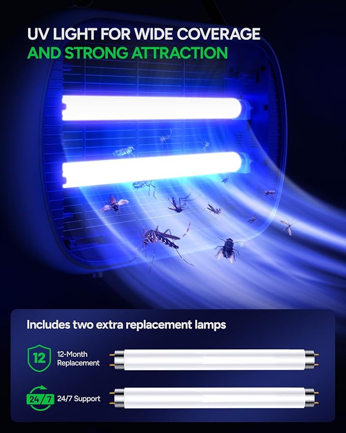 Buzbug Bug Zapper Indoor for 5000 Sq. Ft. 20W Instant Electric Mosquito Zapper High-Voltage Fly Zapper Fruit Fly Traps Fly Killer -MA015