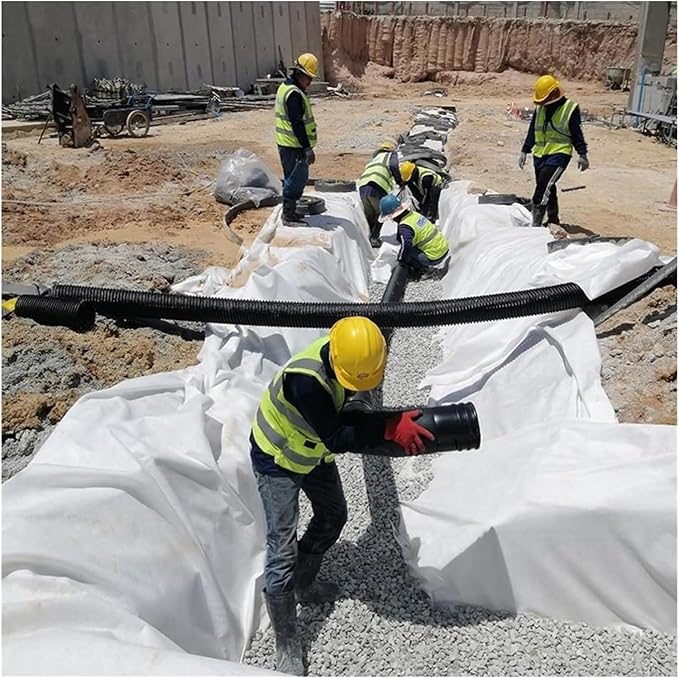 Geo Fabric Membrane 5oz Heavy Duty Landscape Weed Barrier Fabric for Raised Garden Bed/French Drain 1m/1.5m/2m Wide(White2mx30m/6.5ftx98.4ft)