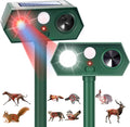2025 Solar Ultrasonic Racoon Fortress Pro Deer Cat Repellent Devices Animal Repeller Squirrel Rabbit Deterrent Outdoor with Motion Sensor&ampFlash Light to Scare Dog Skunk Out of Garden Yard(2Pack)