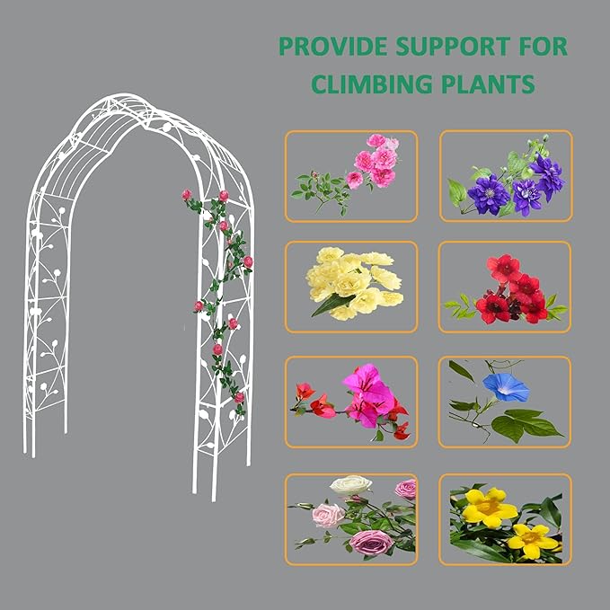 Garden Trellis Metal Garden Arch Assemble Freely with 8 Styles Garden Arbor Trellis Climbing Plants Support Rose Arch Outdoor Arch Wedding Arch Party Events Archway
