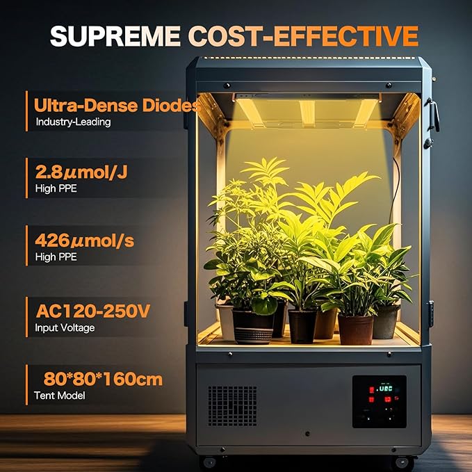320W LED Grow Light 3x3ft Coverage Full Spectrum Daisy Chain Growing Light Dimmable &amp Retractable Bar Style Grow Lamp for Indoor Plants Greenhouse Vegetable Flower