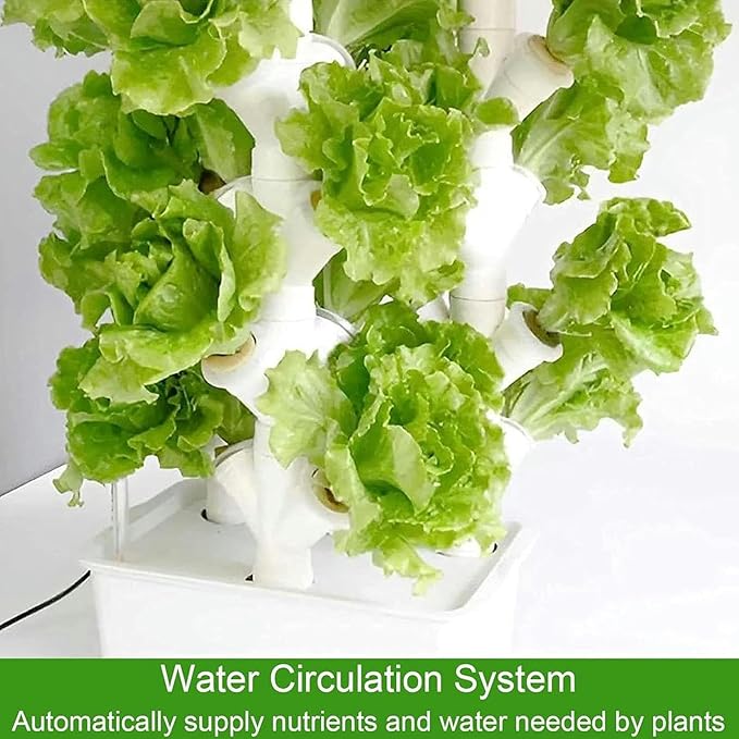 AMNOOL 45 Hole aquaponicsHydroponic Towerhydroponic Growing soilless Growing System Garden Tower kit