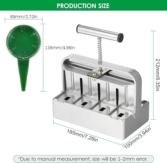 Soil Blocker 2 inch Manual Soil Block Maker Handheld Gardening Seedling Tool with Comfortable Handle for Gardens Farms Seedings Cuttings Greenhouses Gardens (Type 4)