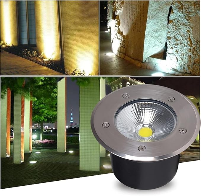 Outdoor Buried Lights - LED Landscape Lamps AC85-265V Round COB Recessed Ground Spotlight Spotlight Led Beam Light for Outdoor Garden Lawn Deck Lighting(Warm Light40W(AC85-265V))