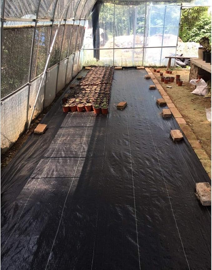 Black 100gsm Heavy Duty Lined Weed Control Fabric Farm Garden Landscaping Ground Cover Membrane 1pcs (Size : 1x10m)