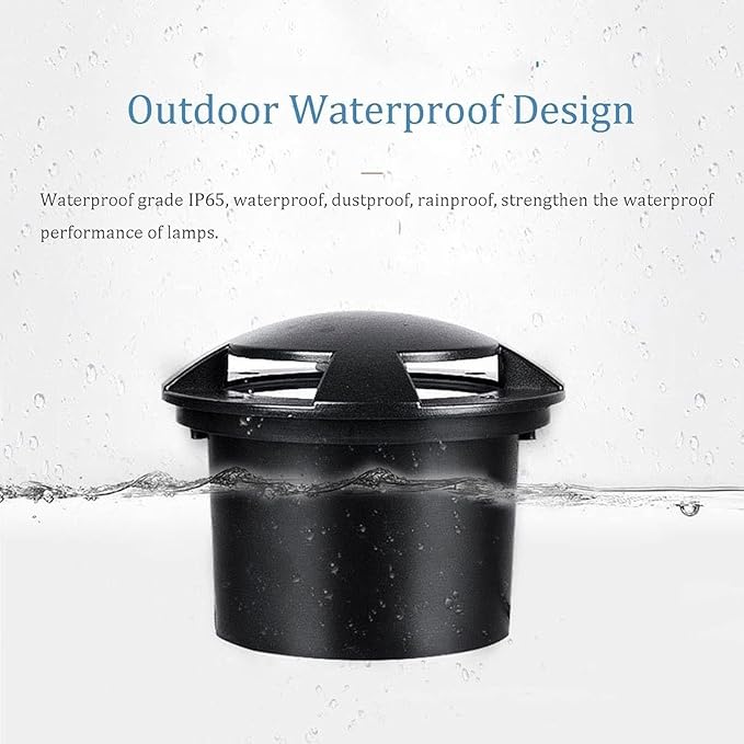 Garden Landscape Lights - AC85-265V Outdoor Underground Lamp IP66 Waterproof 4 Sided Glow Round Decking Lighting Outdoor Recessed Spot Light Ground Landscape Lights(Yellow9W(AC85-265V))