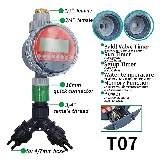 Garden Supplies 5-50M Garden Micro Drip Irrigation Automatic Watering System Kit Timer Controller DIY Mist Spray Cooling for Potted Plants Nozzle(Pink)