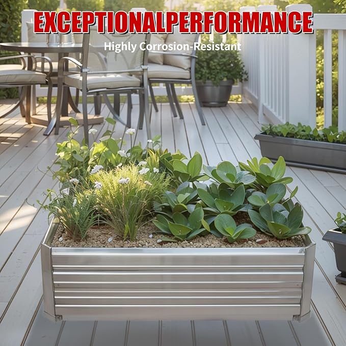 Raised Garden BedGalvanized Raised Beds for Gardening11X3FT Outdoor Metal Raised Bed Planter Boxes Kit for VegetablesFlowers Herbs