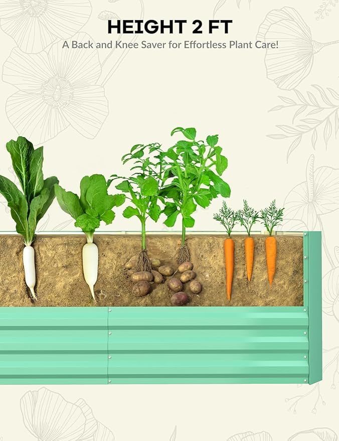 2-Pack Metal Outdoor Garden Planter Box 6x3x2ft Rust-Resistant Galvanized Steel Large Deep Bed for Vegetables Flowers Herbs—Easy Assembly Elevated Gardening Solution