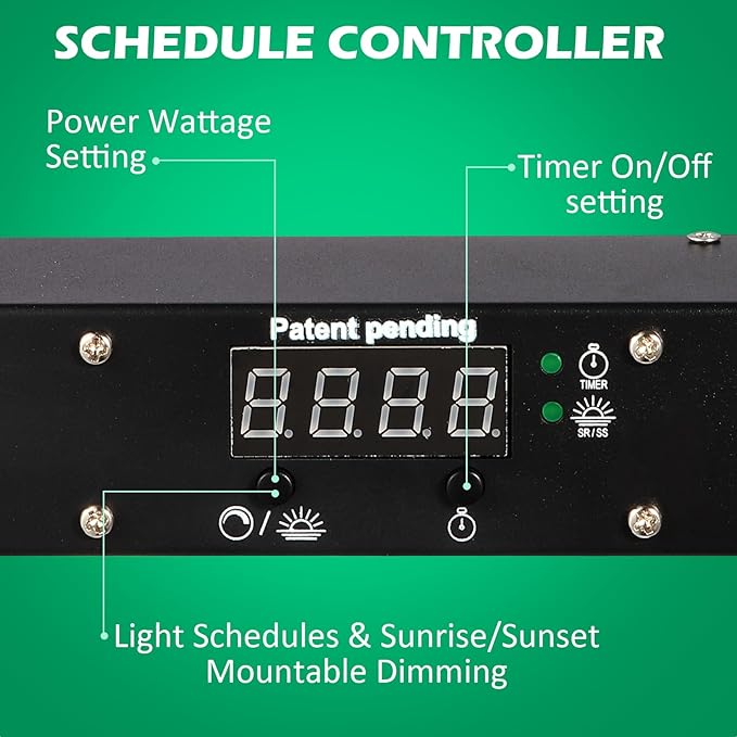 Lucius 720W LED Grow Light with LED Display LM281B Diodes Full Spectrum Grow Lamp for Indoor Plants 1872μmol/s 2.6μmol/JDimmable 0–100%Ideal for Hydroponics Greenhouse100/277V