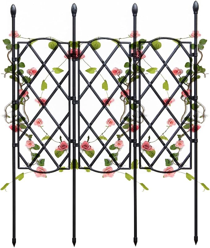 Garden Trellis for Climbing Plants Adjustable Plant Trellis Support Black Climbing Stand Rack for Vegetables Flowers Fruit (Size : 46.5x60cm/18.3x23.5in)