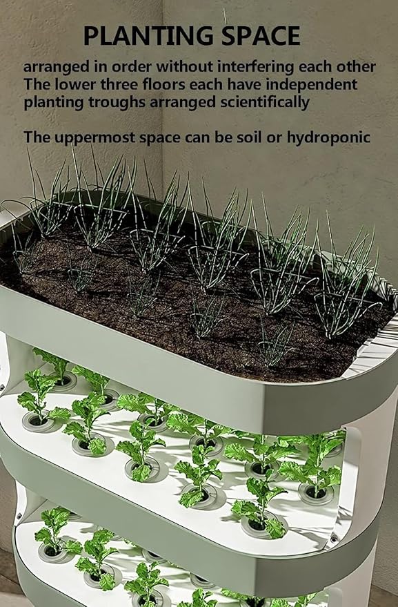 Garden Hydroponic Growing System 48 Pods Hydroponics Tower with LED Grow Light Automatic Watering Smart Aquaponics Planter for Indoor Gardening