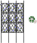 Garden Trellis for Climbing Plants Outdoor 5.25 FT Iron Pipe Metal Support Wall Tall Plant Trellis Lattice Fence Plant Support with Garden Twist Tie for Ivy Vines Rose