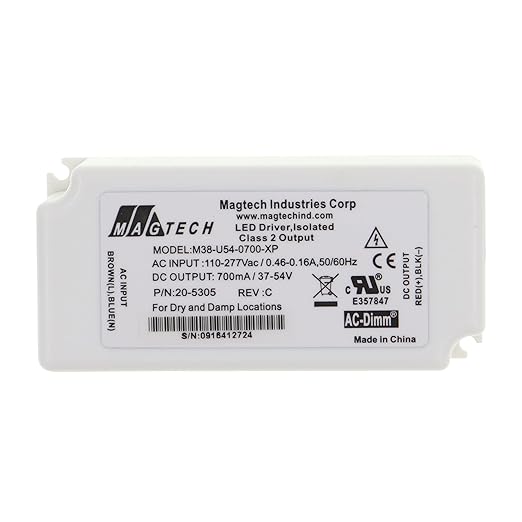 Magtech M38-U54-0700-XP 38W 700Ma Con. Cur. Led Driver 74735