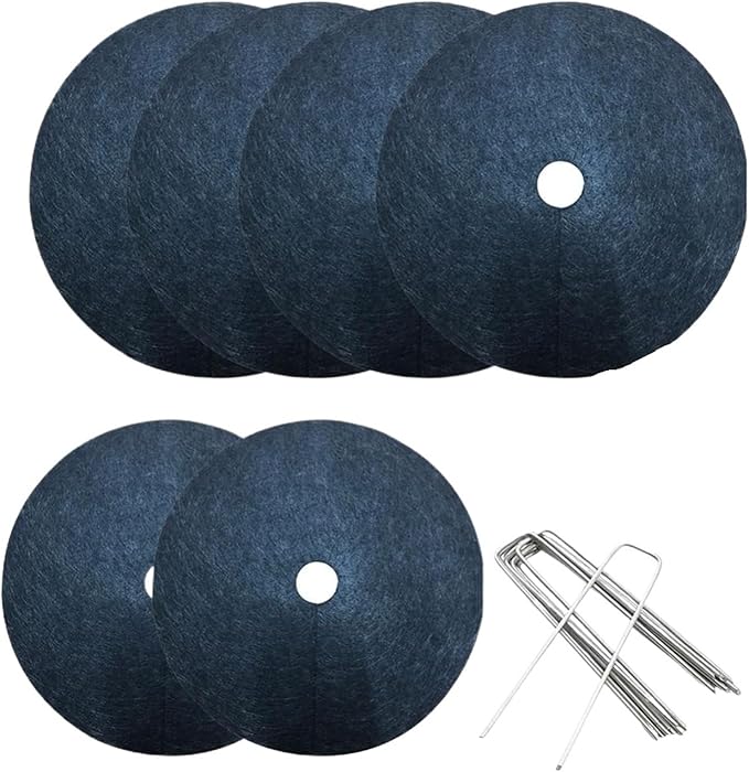 Non-Woven Tree Mulch Tree Protection Mats Control Cloth Mulch Ring Round Barrier Plant Cover for Indoor Outdoor Gardens Tree Mulch Mats