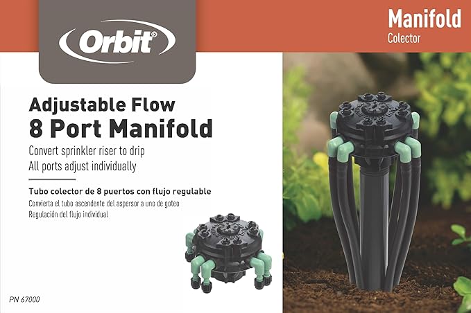 10-Pack Orbit 8-Port Manifold with Adjustable Flow for Irrigation