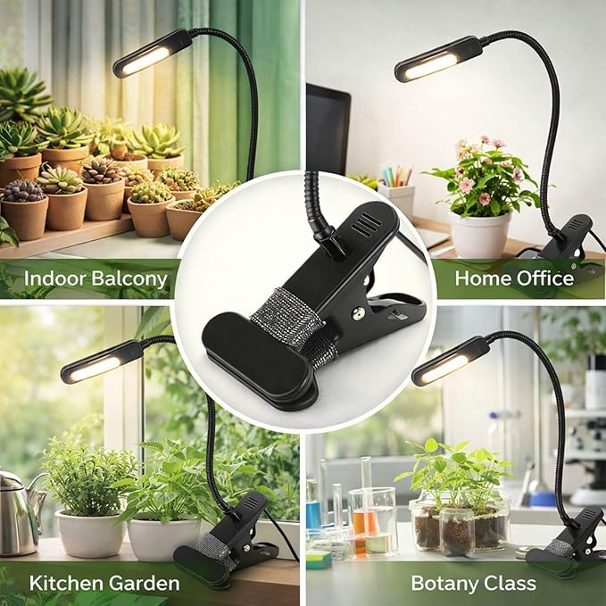 20W Full LED Plant Growing Light USB Powered with 360 Degree Gooseneck Double Tube Indoor Greenhouse Vegetable Flower - Adjustable Flexible Design Durable Materials Ideal fo