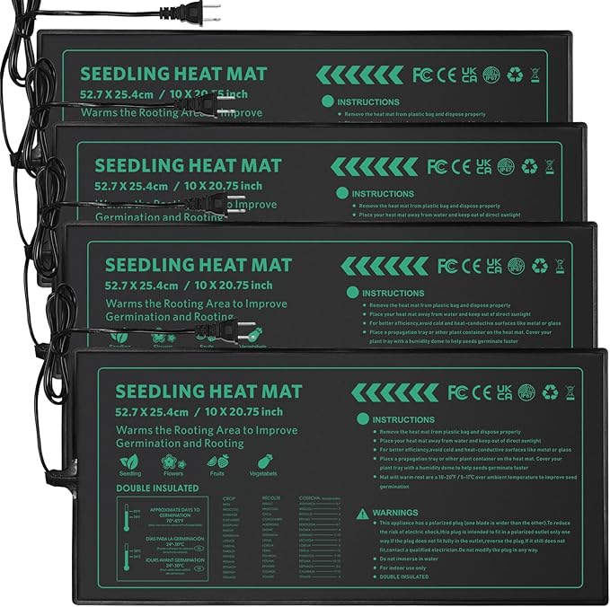 Seedling Heat Mat for Seed Starting10 x 20.75 Waterproof Heating Pad for Indoor Plants Germination Gardening Hydroponic Greenhouse