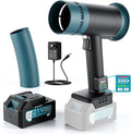 Hamos Powerful Car Dryer Air Blower 670CFM Airflow 4-Speed 4Lb Max Thrust 4.0Ah Battery and Charger 2 Extended Tube &amp LED Super Electric Leaf Blower for Car/Lawn/Garage/Patio/Yard (Dark Blac