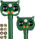 2 Pack 2026 Upgraded Solar Ultrasonic Animal Repellent Outdoor – Motion Activated Deer Squirrel Cat Raccoon Dog &amp Bird Deterrent with Multi-Frequency LED Strobe &amp Ultrasonic Sweep for Yard