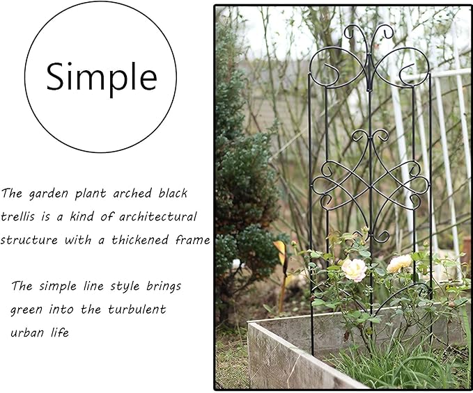 39X12″ Metal Plant Trellis Outdoor Decorative Garden Trellis Plant Support Stakes Decorative Privacy Screen for Garden Balcony Backyard