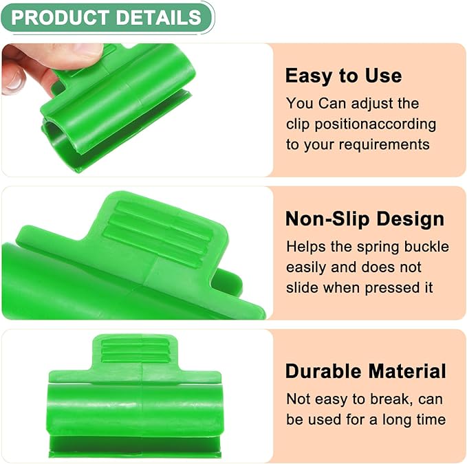 40-Pack Greenhouse Clamps for 1 Inch PVC Pipe Greenhouse Film Clamps Shading Net Rod Clip for Garden Net/Row Cover/Greenhouse Plastic [Grass Green]
