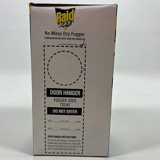 Raid Max No Mess Dry Fogger Roaches Bugs Ants Beetles Crickets Flies Mosquitoes Ticks Waterbugs (Each Cup Treats 2560 Cu Ft) (2)